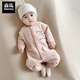 Semir children's warm velvet jumpsuit for spring, autumn and winter, warm velvet outdoor clothing for boys and girls, baby indoor rompers, pink warm velvet edged jumpsuit 90cm