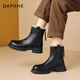 DAPHNE Daphne short boots women's fashion boots warm plus velvet winter fur boots 2025 new versatile ankle boots thin boots thick velvet black 37 standard size