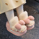 Winter children's cotton slippers for girls and princesses, non-slip EVA warm plus fluffy bow, small and medium-sized children's cotton slippers, upgraded version of environmentally friendly material pink (heel included) 12 28/29 size (inner length 17CM, no rear elastic band