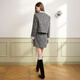 Xiangying Xiaoxiangfeng gray woolen jacket women's suit 2025 winter new miu style short skirt two-piece set light gray M