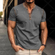 Tough guy style t-shirt for men 2025 summer new American style European and American men's fitted short-sleeved henley shirt large size burgundy burgundy S recommendation (120Jin Jin is equal to 0.5kg -135Jin Jin is equal to 0.5kg)