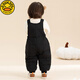 G.DUCKKIDS children's down silk overalls winter style outer wear for boys and girls thickened thermal pants baby jumpsuit for outdoor wear A black 100 cm