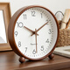 MJK mid-century style solid wood clock for home living room 2025 new tabletop silent clock display desktop clock ornaments walnut color 8 inches diameter 22cm