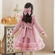 Nisha Beier girls fashionable dress autumn 2025 new children's long-sleeved dress autumn little girl pink 120