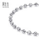 Chow Sang Sang Pt950 platinum car bead white gold bracelet for women 77314B priced 18 cm 5.8 g