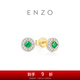 The same 18K gold emerald diamond stud earrings from Chow Tai Fook ENZO mall as a gift for mother EZV7981 EZV7981