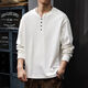 Fragrant Henry Collar Long Sleeve Autumn New Korean Henley Collar Men's American Fashion Brand White Bottoming Shirt Loose YZ White High Quality M Recommended M-100Jin Jin is equal to 0.5 kg