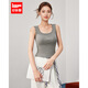 IEF/Aiyifu 2025 early autumn new style back hollow lace splicing design slim and versatile vest top gray one size