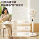 DIAMOND frequency conversion light sound air circulation fan household voice remote control electric fan light sound floor fan desktop small fan living room bedroom large wind fan KFX2501DY voice remote control model DC frequency conversion + first-level energy efficiency + 12-speed optional fan