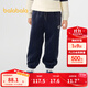 巴拉巴拉童装男童长裤加绒中大童裤子秋冬款束口裤时尚保暖舒适潮 深蓝80821 130