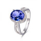 Xiaomeng Commuting Versatile Natural 5A Tanzanite Ring Precision-cut Fire-Inlaid Diamond Gemstone Ring Blue Tanzanite Ring (Open)