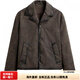 ZARA washed imitation leather men's lapel long-sleeved leather jacket brown brown S (175/92A)