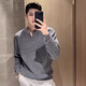 KAZUKI KURAISHI Kazuki Kuraishi business high-end stand-up collar sweater for men 2025 autumn new casual bottoming sweater gray M