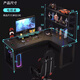 Xiujiang Lin Corner Computer Desk Student Home Desk Double Bookshelf Integrated Combination Table Bedroom Corner L-shaped E-Sports Desk Black Left Corner 120x80x74cm (Special Offer)