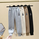 Dormir Xiaohongshu pantalones populares para niñas otoño e invierno 2025 nuevos pantalones deportivos todo en uno para niños grandes más pantalones deportivos de terciopelo Estilo occidental para niñas y niños gris más terciopelo tamaño altura recomendada 105115 aproximadamente 120