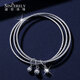 Shengshi Qiyuan platinum bracelet women's pt950 platinum bracelet semi-solid platinum new three lives three worlds exquisite bracelet inner diameter 52mm weight 20-21 grams