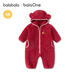 BalaOne children's clothing baby jumpsuit autumn and winter rompers red New Year's greetings warm clothes
