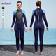 DIVE&SAILDIVESAIL wetsuit one-piece warm surfing suit wetsuit long-sleeved cold-proof snorkeling swimsuit 3mm wet suit 251F dark blue S _3MM