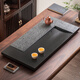 Natural black gold stone tea table stone coffee table high-end office living room tea set tray modern light luxury tea tray home 50*30*3CM