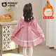 Piggy Banner (PEPCO) girls dress winter plus velvet winter girl clothes fashionable children princess skirt winter pink 110