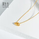Chow Sang Sang gold necklace, pure gold heart-linked pendant with chain, birthday gift 92993N, priced at 47 cm, 3.7 g