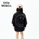 Little MO&Co.Smiley joint series little moco children's clothing 25 new Q warm velvet volcanic rock denim shirt parent-child denim black Q warm velvet volcanic rock 140 140/68