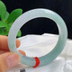 Jade Bracelet Myanmar Genuine Jade Jade Bracelet Ice Waxy Light Green Floating Flower Jade Bracelet Gao Bing Women's Gift Light Green 55mm Ring