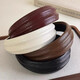 Maillard autumn and winter fashionable leather bump headband retro wide-brimmed high skull headband daily wear hairpin coffee color