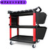 Multi-functional plastic three-layer mobile storage trolley stand for Midele car wash shop car beauty tool trolley B TMA tool trolley without bucket (flat plate)