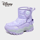Disney Children's Cotton Shoes Winter Velvet Thickened Snow Boots Outdoor Cold-proof Mid-calf Large Cotton Shoes Purple 33