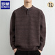 ROMON Henry collar sweater for men in autumn and winter, new thickened warm sweater for men, three-button inner base layer, dark gray M, about 95-115 Jin Jin equals 0.5 kg, can be worn