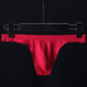 Universal sexy underwear for men, transparent ice silk one-piece thong with thin straps, translucent, traceless, trendy and sporty, red L