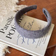 Haiyiduo autumn and winter solid color woolen wide-brimmed headband for women to go out and versatile headwear simple and fashionable high skull pressure headband hair accessories woolen solid color headband gray