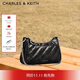 CHARLES&KEITH25冬新品多背法链条腋下包斜挎包女CK2-80151347-3 Noir黑色 M