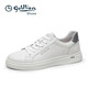 金利来男鞋2025春季款时尚休闲板鞋男轻质简约软底舒适小白鞋男系带男鞋 白色739 40 （欧码，偏大一码）