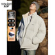 YISHion 2025 Autumn and Winter New Short Down Jacket Men's American Stand Collar Thickened Warm Bread Jacket Japanese Boys Jacket GY7185 Silver Fish White 2XL Down Filling 253.8g