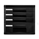 Arbre de la semaine Arbre à quatre couches Armoire de fichier Dusinet Informations Classification Organisation de boîte de rangement Armoire de rangement Armoire en plastique Four couche Gray Lock-9794