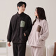 Imanan snowflake velvet couple pajamas for women winter thickened cardigan zipper warm casual men can be worn outside home clothes suit 5912 L women's style