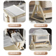 Antile crib multi-functional foldable and splicable 0-3 year old baby rocking bed with changing table Morandi white 4.8CM latex coconut palm pad + mosquito net changing table + bed bell multi-functional crib baby rocking bed spliced large bed