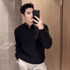 KAZUKI KURAISHI Kazuki Kuraishi business high-end stand-up collar sweater for men 2025 autumn new casual bottoming sweater gray M