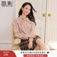 Xiangying pink long-sleeved shirt for women 2025 winter new bow collar age-reducing loose light workplace commuting shirt silver peony S