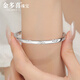 Jin Duoxi genuine platinum bracelet for women pt950 white gold bracelet small daisy bracelet pure platinum solid bracelet for women Qixi Festival, perfect circle 52, width about 4.4mm, weight about 23.45 grams