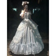 Blue lolita skirt evening dress for women 2025 new sexy student day coming of age ceremony princess wedding dress blue dress + collar + butterfly tail + bustle S