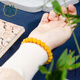 Manla Yupei natural old beeswax bracelet for women Russian material natural chicken oil yellow beeswax amber Buddhist bead bracelet 8mm round beads full of wax