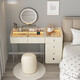 Tinimia bedside dresser desk two-in-one small apartment bedroom bedside cabinet integrated laptop desk with socket 1.1 meter dresser cabinet + makeup stool丨embedded high-power power strip Side cabinets can be installed left and right - placed as needed