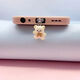 Mobile phone charging port dust plug type-c new cute bear universal fashion trend pendant resin tie coffee color + beige bear (couple style)