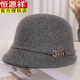 Hengyuanxiang's new autumn and winter woolen hat for women, Japanese face-showing small fashion equestrian hat, Hepburn style retro fisherman hat, basin hat, mocha color, chain small edge equestrian M (56-58cm)