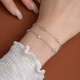 RHM love four-leaf clover double-layer platinum bracelet for girls ins high-end new birthday and Valentine's Day gift for girlfriend platinum four-leaf clover bracelet + certificate + gift box