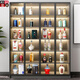 Layout like simple wine cabinet living room glass multi-functional collection cabinet against the wall one-piece home light luxury high-end storage rack storage cabinet 60*32*200 double doors and double drawers