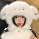 CTRLEND2025 New Cute Puppy Ears Plush Hat Scarf All-In-One Winter Ear Protection Cold Warm Lei Feng Hat Small Fish Puppy Plush Hat